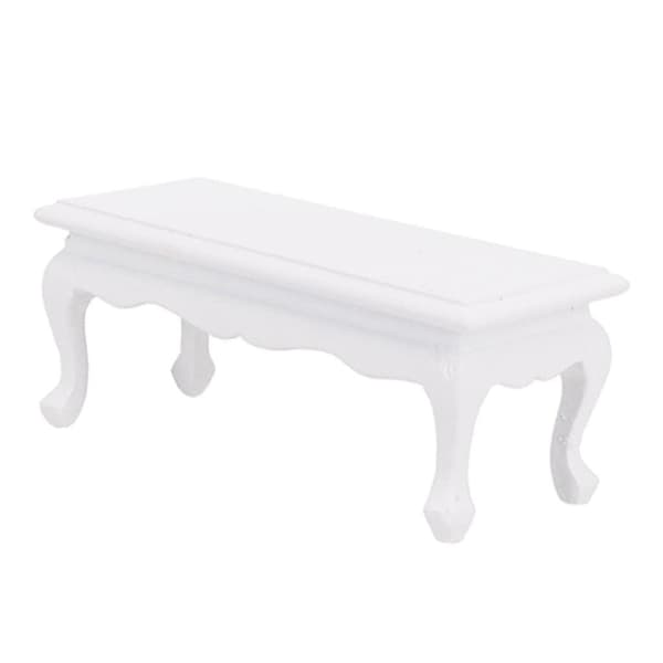 1/12 Dukkehust Miniatyr Møbler Modell Dekor Te Bord Hvit