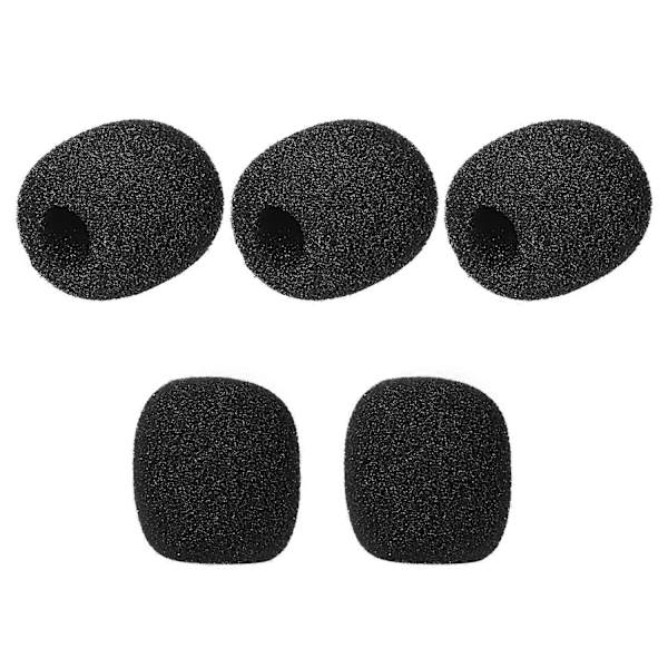 Mini Mikrofon Vindskydd Mic Skumöverdrag för Kavajmikrofon Headset Mikrofon Svart, 5-pack