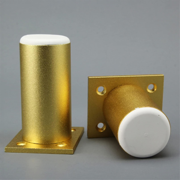 4 stk. Sofabordben, Bordben i Guld, Justerbar Højde, Rørben Rund, Højde: 6-30cm, Base i Aluminium | Anodiseret Overflade
