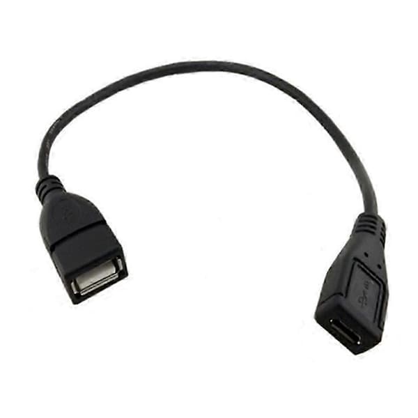 Micro USB Hun til USB 2.0 Hun Dataoverførselsadapterkabel til Telefoner