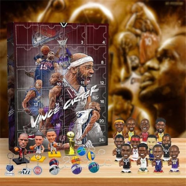 NBA Julekalender 2024 til Jul - NBA Julekalender med 24 Døre, James, Kobe, etc. Tjekkede Gaver