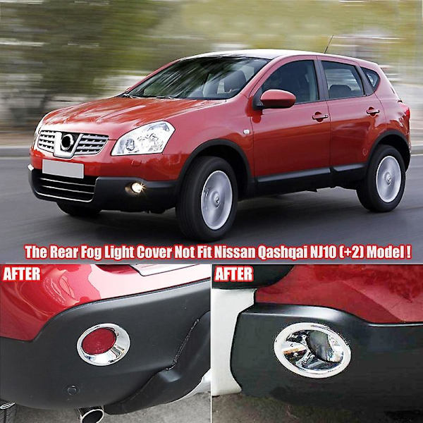 Krom Front Bakre Dimljusskydd Stötfångare Lampa Trim Gjutning För Nissan Qashqai/dualis J10 2007-2009