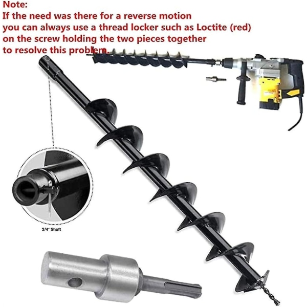 Have Auger Powerboremaskine Adapter Auger Adapter 1 Til Power Auger 3 Boremaskine Adapter Kulstofstål Rund Chuck 2 Huller 2 Spor Have Auger Boremaskine Forbindelse- ACG