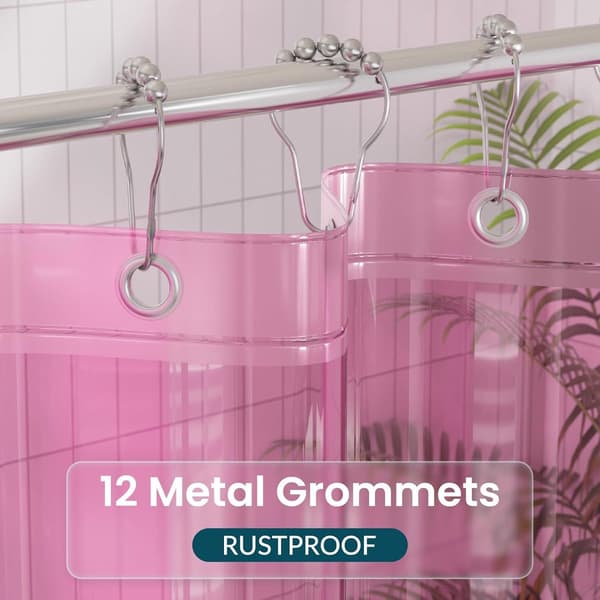 Duschdraperi - Vattentätt PEVA Duschdraperi - Lätt att rengöra - Badrumsduschdraperi - Avdelardraperi - Duschfoder - Rosa - 72*72 tum
