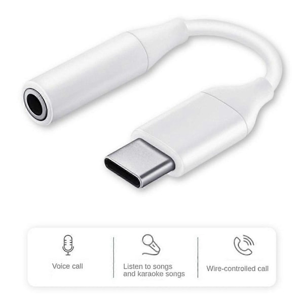 USB C - 3,5 mm:n kuulokeliitäntäadapteri Type-C 3.5 Digitaalinen DAC-äänikaapelisovitin Kuuloketarvikkeet Musta