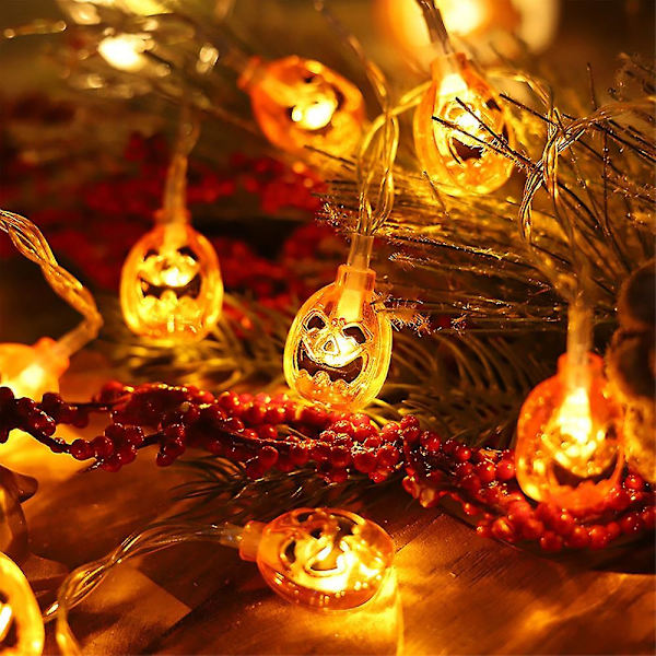 3D Gresskar LED-lyslenke, Gresskarlys Batteridrevet, For Thanksgiving, Jul