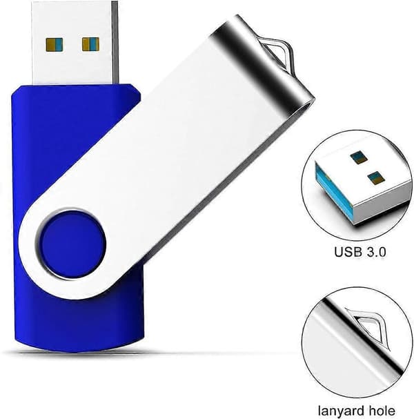 USB-minne 128GB USB 3.0 USB-sticka Vridbart minne Höghastighets Pen Drive