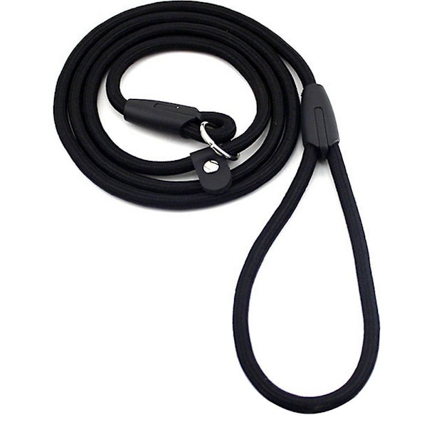 Sturdy Pet Collar Rope Nylon Dog Training Walking Lead With P Chain 1cm black