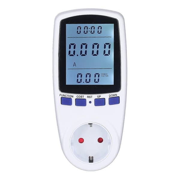 Wattmeter Multifunktionel Ampere Kilowatt Meter Baggrundsbelyst Display Elforbrugsmonitor