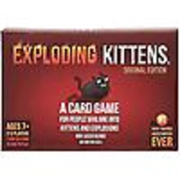 Exploding Kittens - Kortspel | Familjevänligt festspel | Rysk roulette | Engelska | Ålder 7+ | 2 till 5 spelare