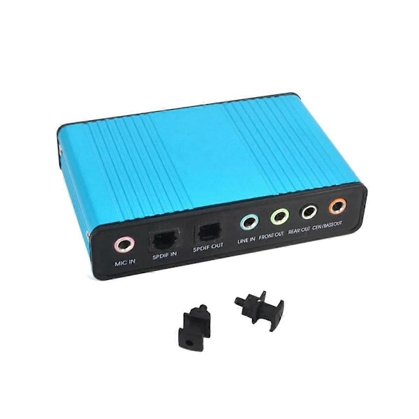 USB 6-kanals 5.1 / 7.1 Surround Externt Ljudkort PC Laptop Desktop Tablet Audio Optisk Adapterkort (Blå)