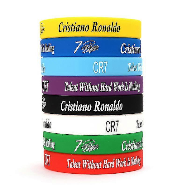 8 st Cristiano Signatur Armband Cr7 Sport Fotboll Stjärna Silikon Armband