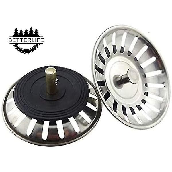 2 st Universal Korgfilter 8 cm Rostfritt Stål Diskhon Avlopp Sil Dubbellager Diskhon Stopper Diskhon Avlopp