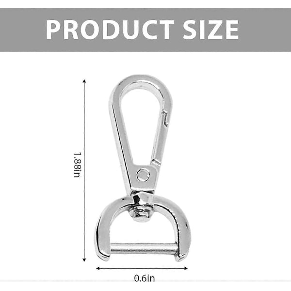 4 stk. Drejelige Snap-Hake til Tasker, Forretningstaske Tilbehør, DIY og Udskiftelige Skulderstropper, Tilføj et Praktisk og Stilfuldt Touch til Håndtasker og
