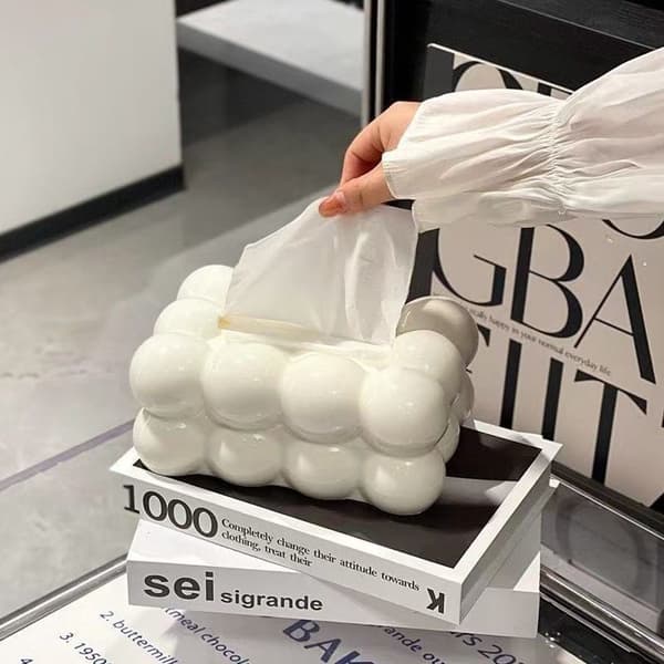 2-delt silkeboks - Rektangulær silkeboks - Bobleformet silkeboks - Kreativ silkeboks - Dekorativ silkeboks - Serviett oppbevaringsboks - 20*14*9