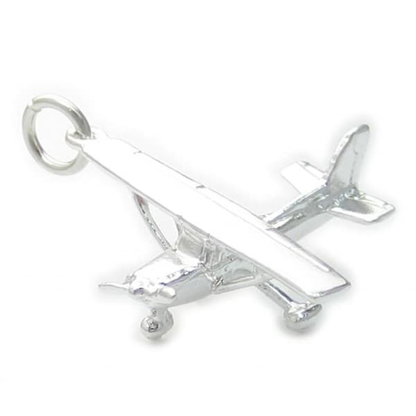 Lätt Flygplan Flygplan Sterling Silver Berlock .925 X 1 Plans Berlocker