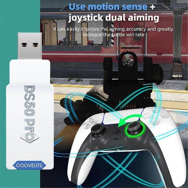 Ds50 Pro Pelikonsolin Muunnin Usb-vastaanotin Ps3 Bluetooth-ohjaimelle Langaton Adapteri