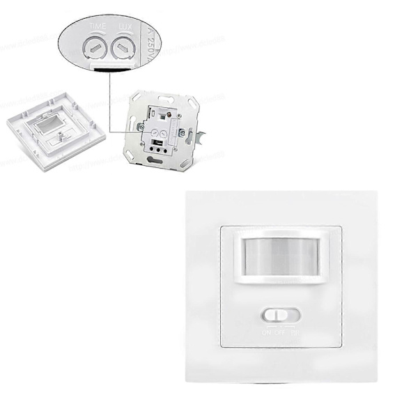Infraröd PIR-rörelsesensorströmbrytare för infälld montering 140 Vit 110-240V LED