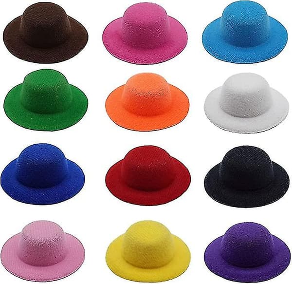 14 Farver Mini Formelle Hatte Miniature Hatte Hat Til DIY Håndværk Hårtilbehør Dekorer 2,7\"/7cm)