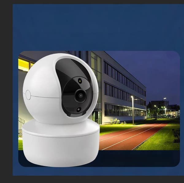 Trådløst sikkerhetskamera, hjemmesikkerhetskamera, 360-graders panoramisk domekamera (én enhet)