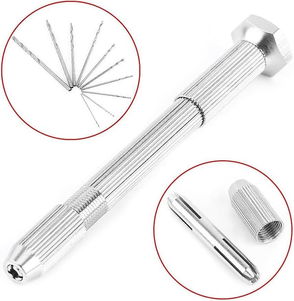 Mini hånddrill, hånddrillbiter Hånddrillsett 10 drillbiter Drillbiter for kretskort og smykker