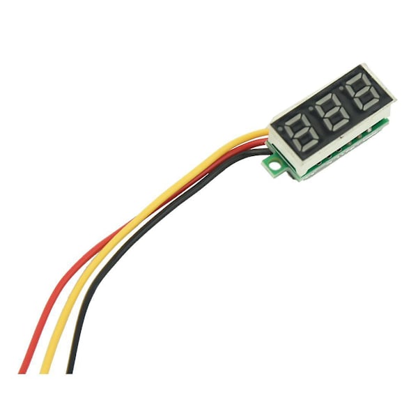 Mini Digital Voltmeter DC 0-100V LED Panel Voltmeter 3-Siffer Med 3 Ledninger Rød