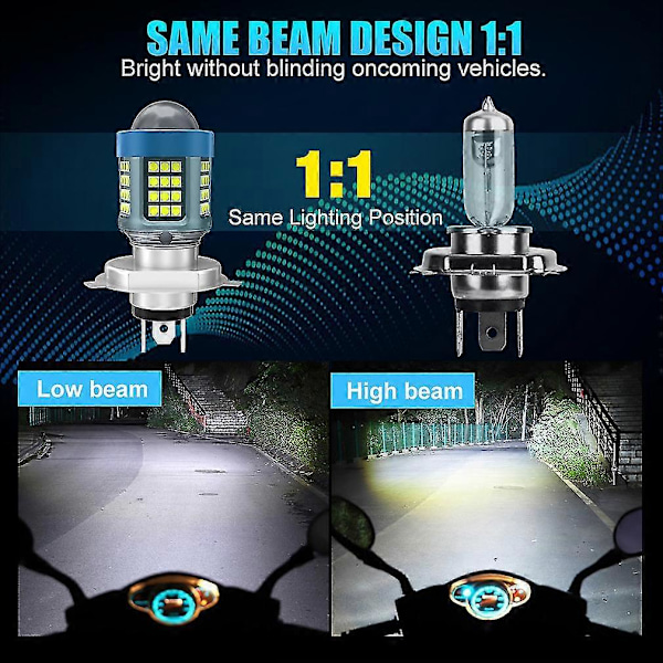Exklusiva 20000lm H4 Led Moto H6 Ba20d Led Motorcykelstrålkastare 60smd 3030 3570 Csp Projektorlins 6000k Vit 3000k Gul 25w 12v
