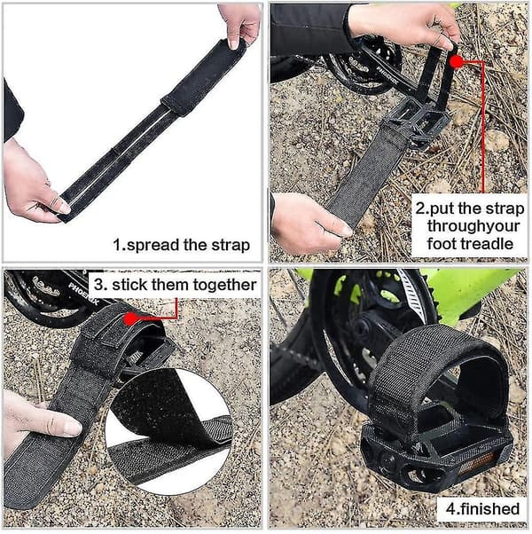 2 stk. Cykelpedalstropper Pedal Tåclips Stropper Tape til Fast Gear Cykel