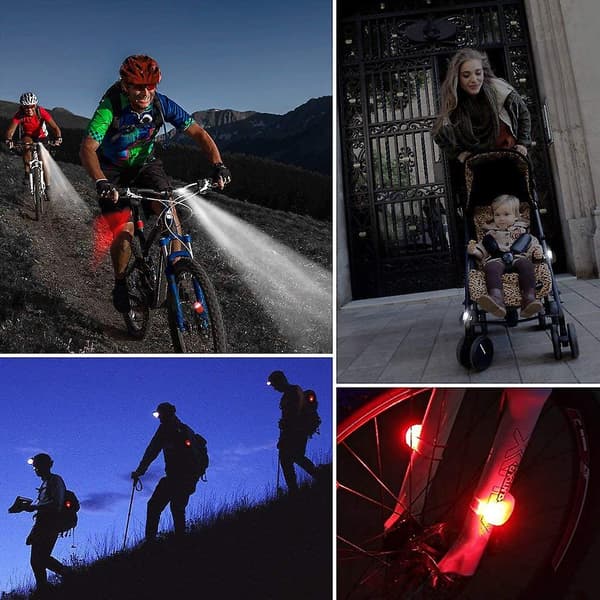 6-pack LED-silikoncykellampor fram och bak - cykelklämma