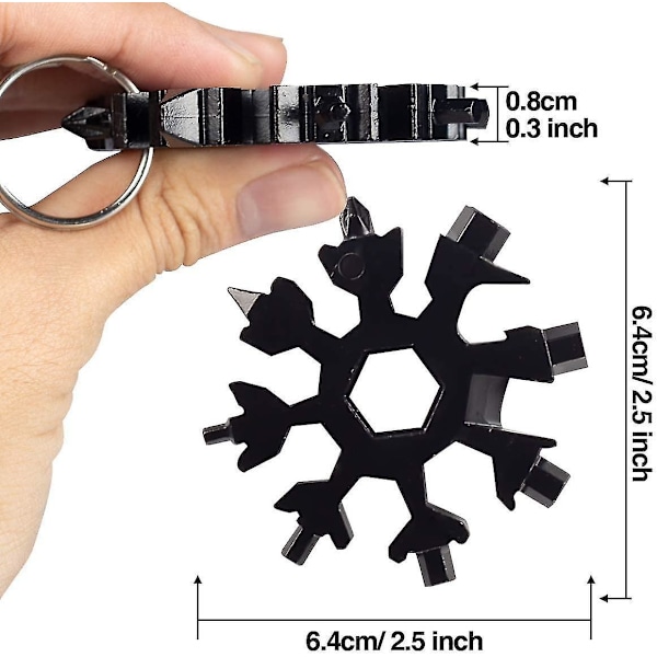 Schneefloe Monitoimityökalu 18-in-1 Kannettava Ruostumattomasta Teräksestä Valmistettu Monitoimityökalu Ulkoiluun Edc Seikkailuun Multitool Ruostumattomasta Teräksestä Valmistettu Monitoimityökalu (Musta)