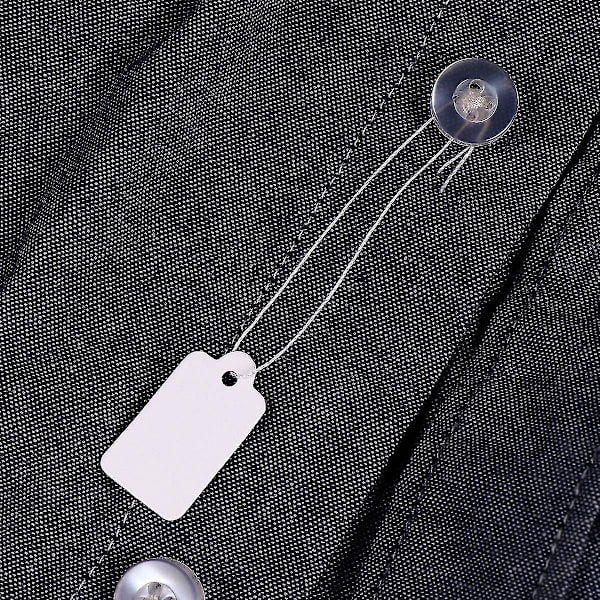 500-pack vita prislappar med snöre för kläder, smycken, ringar - 23 x 13 mm