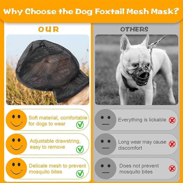 Hunde-marknet, åndbart mesh-ansigtsskjold til mellemstore til store hunde, sort, XL