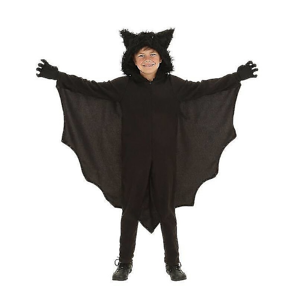 Fladdermusdräkt för barn, flickors Halloween Vampyr Dragkedjedräkt