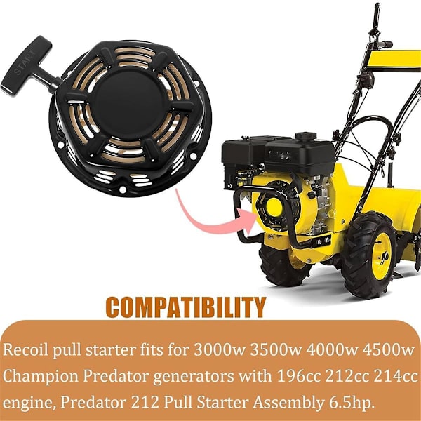 Til 212cc 196cc 224cc Trækstart Samling 3500w 4000w 4500w Generator Dele med Træktov