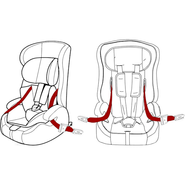 För Skoda-remmar kompatibla med generella Isofix-bilbarnstolar, fästremmar med spärrgränssnitt, 1-pack (svart)