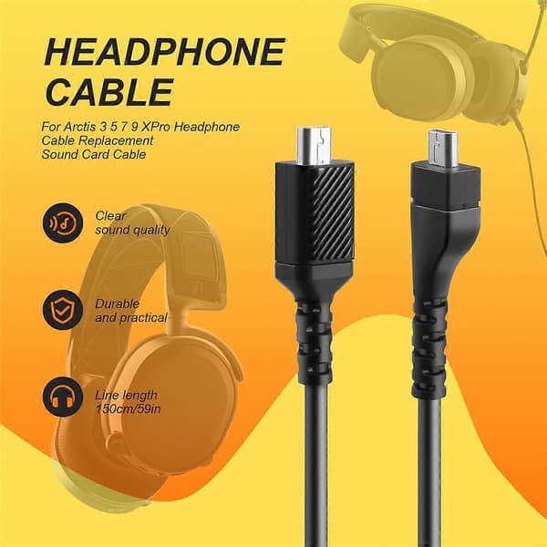 Til Steelseries Arctis 3 5 7 9 XPro Hovedtelefonkabel, Lydkortkabel