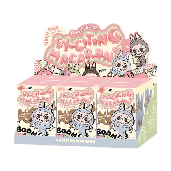 1-pack POP MART Labubu The Monsters Spännande Macaron Plyschdockor Figurleksaker Blind Boxes Färg Slumpmässig (PA)
