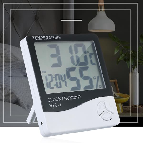 HTC-1 Lämpötila- ja kosteuskello valkoinen