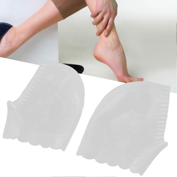 Silikon Hälstrumpor Smärtlindring Elastisk Anti-sprickbildning Hälskydd för Fotvård (Vit) YMMR)