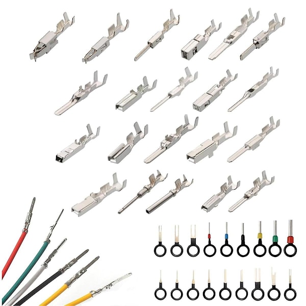 340 stk 1/1.5/1.8/2.2/2.8/3.5mm Terminalpinner Ledningsnett Pin Hunn Hane Bil Elektrisk Kontaktsett Biltråd