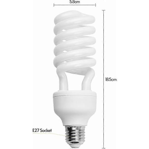 Spiralformet fluorescerende lyspære 45W 5500K dagslys E27 fatning energibesparende til studiofotografering videobelysning