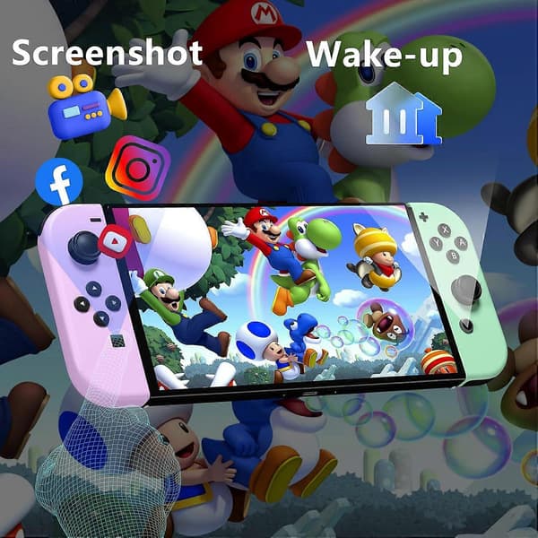 for Nintendo Switch, Switch Trådløs Kontrollererstatning for Switch/Lite/OLED, med Vekke/Skjermbilde/Dobbel Vibrasjon/Bevegelse
