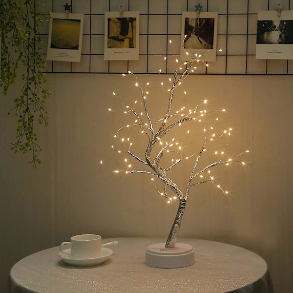 Bonsai-puun pöytävalaisin 108 LED-miniatyyrikuusen valot, paristo-/usb-käyttöinen, säädettävät oksat kodin juhlakoristeluun