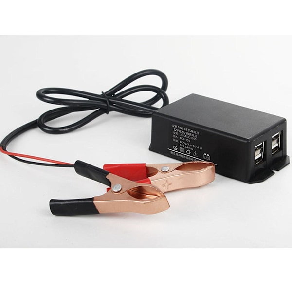 12V Batteriklipslader for Mobiltelefonnettbrett Bil Motorsykkel USB-laderenhet