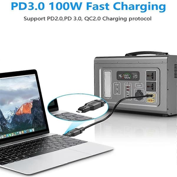 XT60 til USB C Adapter Energioplagring XT60 Han til Type-C Han 100W 20V Opladningsstik til Bærbar