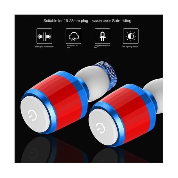 2 stk. Cykelstyr LED Lys Greb End Plugs Blinklys Blinklys Kørsel Tilbehør Sort