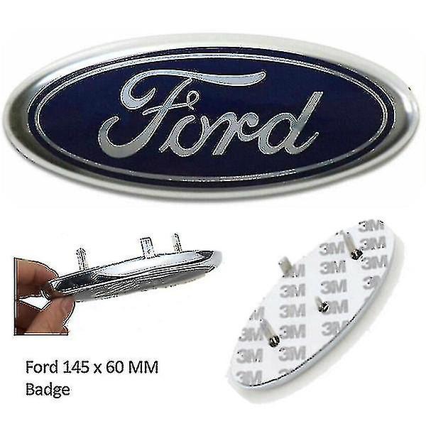 Ford Emblem Oval Blå/krom 145x 60mm Fram/bak Emblem Focu