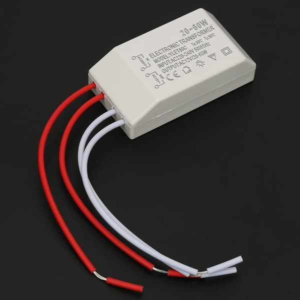 220V til AC 12V Elektronisk Transformator Spenningsomformer 20‑60W Smart Strømforsyning Driver