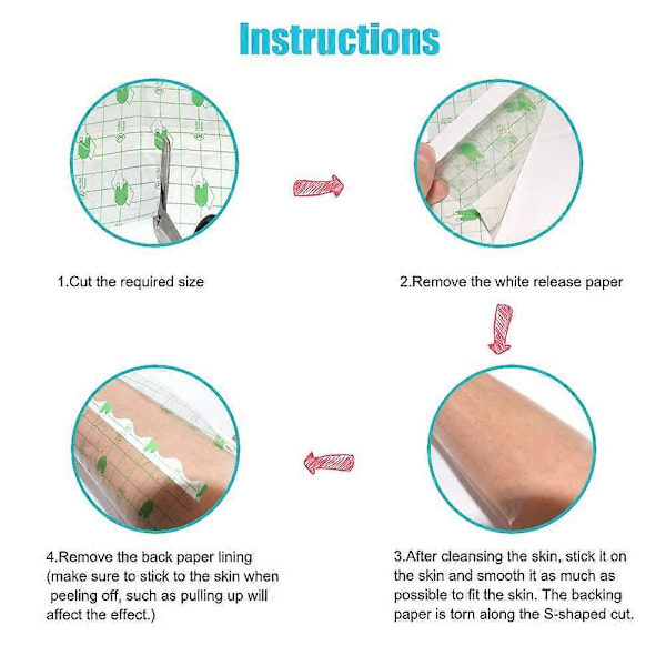 Vattentät Transparent Filmrulle Självhäftande Tejp Medicinsk Sårförband Fixering Plåster Stretch Fixeringstejp Tatuering Eftervård Bandage Anti-allergisk Själv-