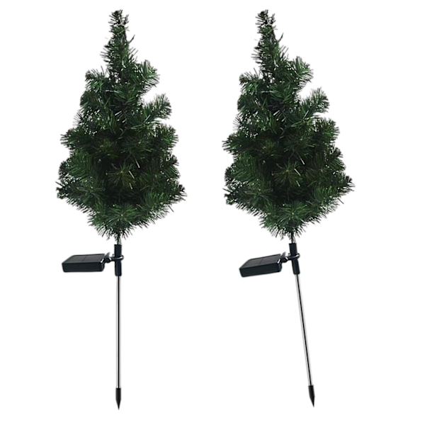 2x Solcelled Juletrær Hage Lys For Patio Plen Dekorasjon